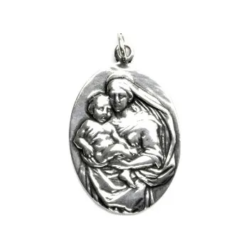Přívěsek Stříbrný přívěsek madonka medailon - P454 (Stříbrná madonka)