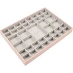 Stackers, Krabička na šperky Stackers s 41 přihrádkami supersize světle růžovo-šedá samet - Formadore