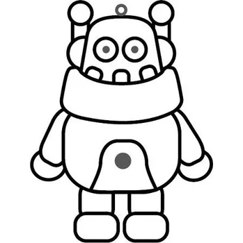 Závěsná sklíčka k vybarvení barvami na sklo cca 8 cm - 79. ROBOT 3