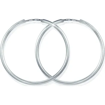 Náušnice GEMMAX Zlaté náušnice Kruhy hladké, bílé zlato Ø 25 mm – zlatý šperk ryzosti 585/1000 v Dárkovém balení s Certifikátem GLEWN-25-63441