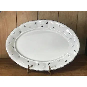 Prvorepublikový porcelánový oválný tác 32cm
