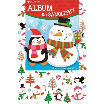 samolepka Album na samolepky 6x29 cm + 50 samolepek - sněhuláci 10616