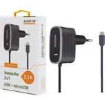 Aligator Síťová nabíječka microUSB-C + 1xUSB černá