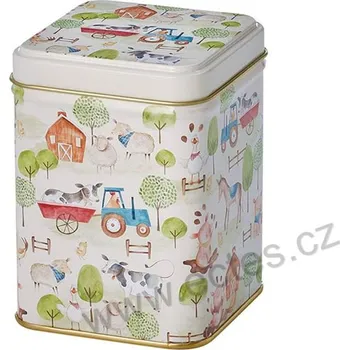 Dóza na potraviny ChaCult CHARLES plechová dóza na čaj 7420 zvířátka na farmě