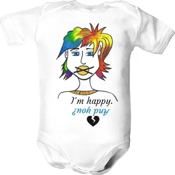 Kojenecký body Dětské body s potiskem I´m happy. And you? dětské