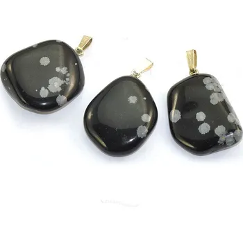 Přívěsek Obsidián vločkový přívěsek Ag úchyt