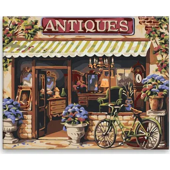 Malování podle čísel - Antikvariát - 50x40 cm, bez dřevěného rámu - CZ výroba