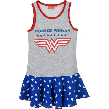 Dívčí šaty Šedo-modro-červené dívčí letní šaty Wonder Woman Velikost: 116