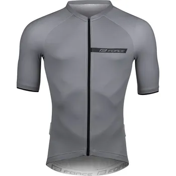cyklistický dres Force dres CHARM krátký rukáv, šedý - M