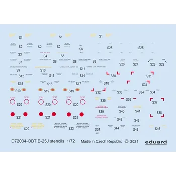 1/72 Decals B-25J stencils (HAS/REV)