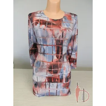 Dámská halenka Tunika pro plnoštíhlé NIKOL, Barva Světle modrá, Velikost XXXL 54, Materiál 98% Polyester 2% Lycra