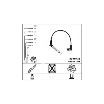 Zapalovací kabel Sada kabelů pro zapalování NGK RC-OP434 - OPEL
