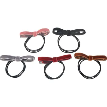 5 ks gumiček do vlasů s barevnými mašlemi