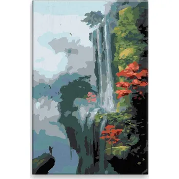 Malování podle čísel - Vodopád v Japonsku - 40x60 cm, bez dřevěného rámu - CZ výroba