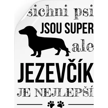 Samolepící dekorace Samolepka Jezevčík je nejlepší