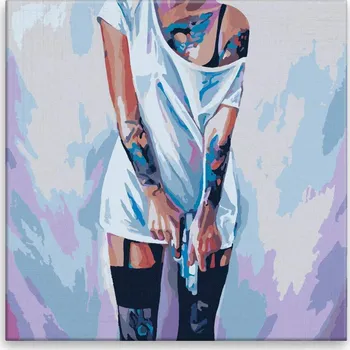 Malování podle čísel - Ozbrojená - 40x40 cm, bez dřevěného rámu - CZ výroba