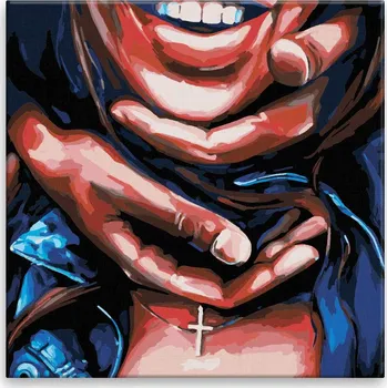 Malování podle čísel - Úsměv na dlani - 40x40 cm, bez dřevěného rámu - CZ výroba