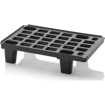 Lehká plastová paleta 600 x 400 mm, černá, na nohách