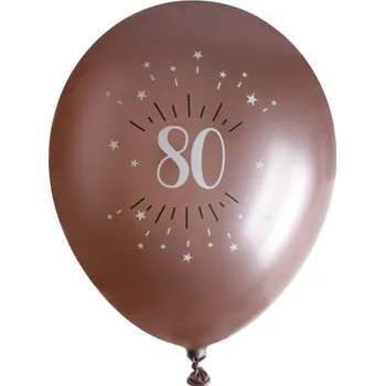 Balónek Santex Balónky latexové chromové "80" Rose Gold 30 cm 6 ks