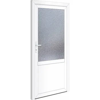 Vchodové dveře SOFT vchodové plastové dveře BARCELONA, bílá, 98x200 cm, levé (jednokřídlé plastové dveře 98x200 cm, vč. rámu)