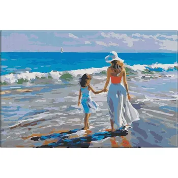 Dětské zboží Malování podle čísel - Matka s dcerou - 60x40 cm, bez dřevěného rámu - CZ výroba