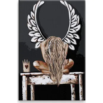 Dětské zboží Malování podle čísel - Anděl s hlavou dolů - 40x60 cm, bez dřevěného rámu - CZ výroba