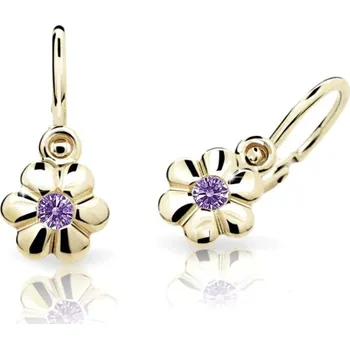 Náušnice Cutie Jewellery Dětské náušnice zlaté C1736Z-Ametyst