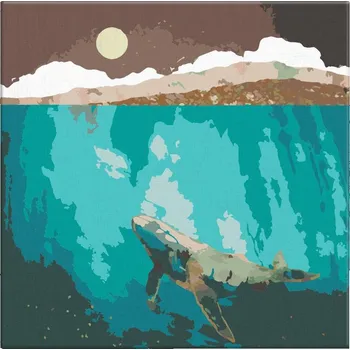 Dětské zboží Malování podle čísel - Pod hladinou - 40x40 cm, bez dřevěného rámu - CZ výroba