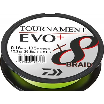 DAIWA splétaná šňůra TOURNAMENT X8 EVO+ 135 m - 135 m, 0,18 mm, 15,8 kg