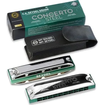 Foukací harmonika Concerto Steel - F