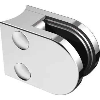 Zábradlí Hahn Steel Nerezový držák skla 50 x 40 mm, pro sloupek O 48.3 mm AISI 304, lesk Těsnění pro sklo: 10mm
