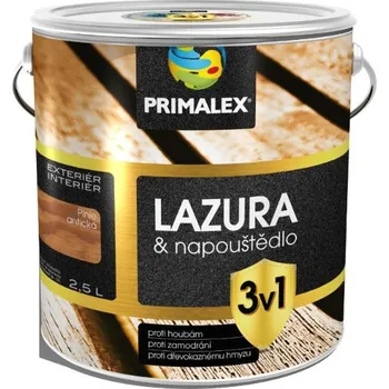 Lak na dřevo PRIMALEX PX lazura tenk 3v1 mahagon americký (2.5l)