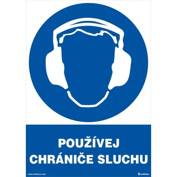 Walteco Používej chrániče sluchu 210x297mm, formát A4, plastová tabulka Množství: 1 ks
