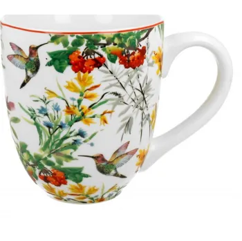 DUO Gifts DG - Porcelánový hrnek jumbo XXL LINNEA, Ptáček Kolibřík v dárkové krabičce - 1 litr