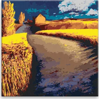 Malování podle čísel - Zlaté pole - 40x40 cm, bez dřevěného rámu - CZ výroba