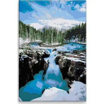 Dětské zboží Malování podle čísel - Horská řeka - 40x60 cm, bez dřevěného rámu - CZ výroba