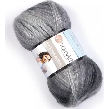 Příze YarnArt Příze Yarn Art Angora active 840 černo-šedá