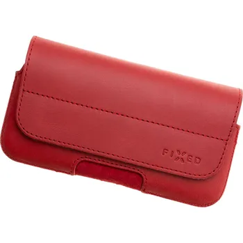 Telefonní příslušenství Horizontální kožené pouzdro FIXED Posh se zavíráním, velikost 5XL, červená