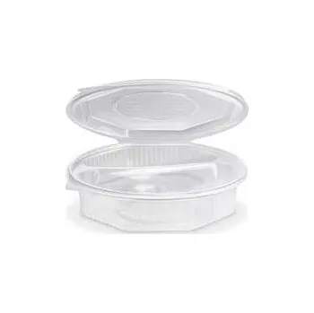 Menu mísa osmiboká průhledná s víčkem, 2dílná (PP) [25 ks],rychlé dodání