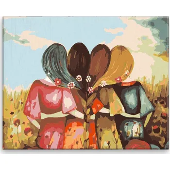 Malování podle čísel - Spletené životy - 50x40 cm, bez dřevěného rámu - CZ výroba