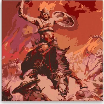 Malování podle čísel - V boji - 40x40 cm, bez dřevěného rámu - CZ výroba