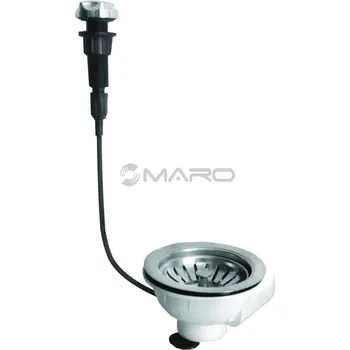 Sifon Plast Brno Výpust dřezová s nerezovou mřížkou 115 mm, 6/4" s ovládáním, EDVA001