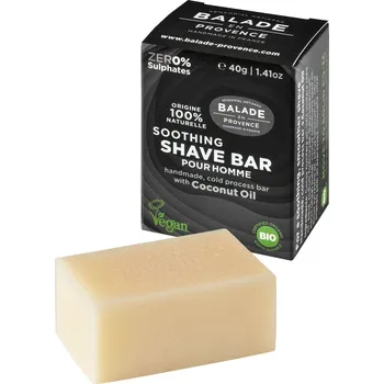 Balade en Provence Zklidňující tuhé mýdlo na holení pro muže BIO Citrus 40 g