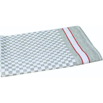 Utěrka Snový svět KARO stříbrná - lněná utěrka