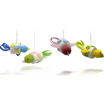 Velikonoční dekorace BD-Tova Ptáčci k zavěšení 4 ks - kreativní sada