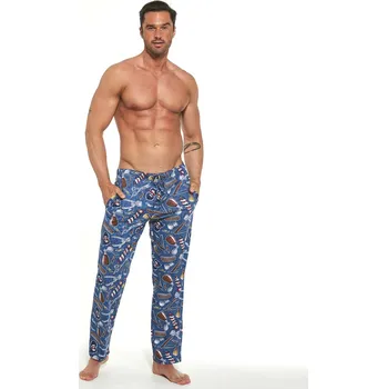 Pánské pyžamo Cornette pyžamové kalhoty pánské 691/33 - jeans, M (Pánské bavlněné domácí kalhoty Cornette 691)