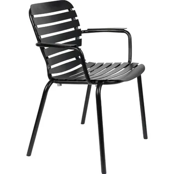Černá kovová zahradní židle ZUIVER VONDEL s područkami