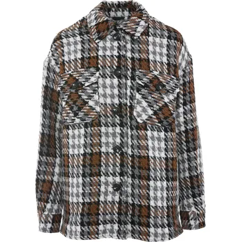 Dámská casual bunda SVRCHNÍ KOSTKOVANÁ KOŠILE HNĚDÁ Vero Moda