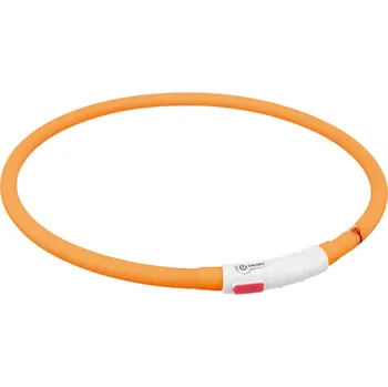 Obojek pro psa Flash USB svítící obojek XS-XL 70 cm / 10 mm, - oranžová (RP 2,10 Kč) - DOPRODEJ