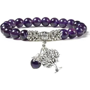 Náramek Tiniana Strom života ametyst 19 cm